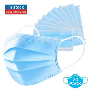 Face masks Surgical 3 Layers Anti Virus 95% Bacteria Disposable Proof Flu Face Mouth Mask Non Woven Earloops Respirator 20/50pcs