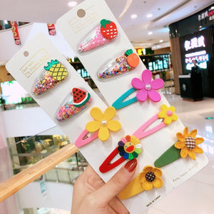 10/15 Pcs/Set Girls Cute Cartoon Animals Fruit 5 cm Hairpins Children Lovely Hair Clips Barrettes Headband Kids Hair Accessories