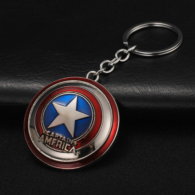 2019 Marvel The Avengers Keychain Thor's Hammer Thanos Gauntlet Captain America Shield Hulk Batman Mask Key Ring Wholesale