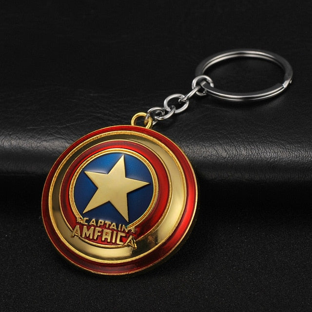 2019 Marvel The Avengers Keychain Thor's Hammer Thanos Gauntlet Captain America Shield Hulk Batman Mask Key Ring Wholesale