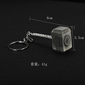 2019 Marvel The Avengers Keychain Thor's Hammer Thanos Gauntlet Captain America Shield Hulk Batman Mask Key Ring Wholesale