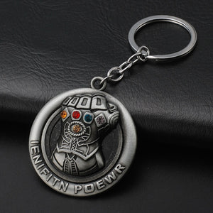 2019 Marvel The Avengers Keychain Thor's Hammer Thanos Gauntlet Captain America Shield Hulk Batman Mask Key Ring Wholesale