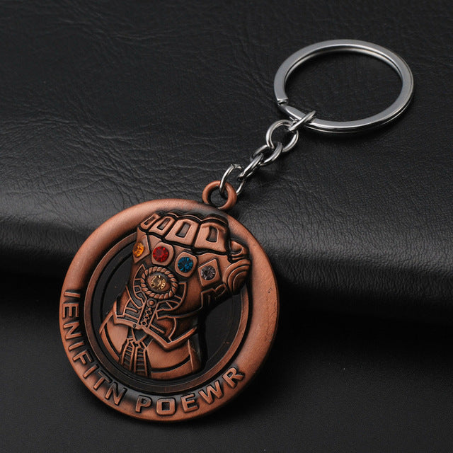 2019 Marvel The Avengers Keychain Thor's Hammer Thanos Gauntlet Captain America Shield Hulk Batman Mask Key Ring Wholesale