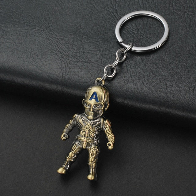 2019 Marvel The Avengers Keychain Thor's Hammer Thanos Gauntlet Captain America Shield Hulk Batman Mask Key Ring Wholesale