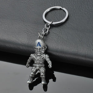 2019 Marvel The Avengers Keychain Thor's Hammer Thanos Gauntlet Captain America Shield Hulk Batman Mask Key Ring Wholesale