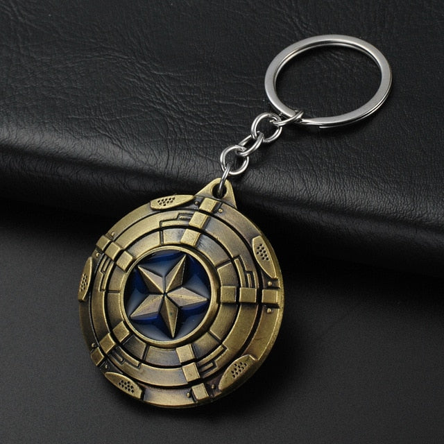 2019 Marvel The Avengers Keychain Thor's Hammer Thanos Gauntlet Captain America Shield Hulk Batman Mask Key Ring Wholesale