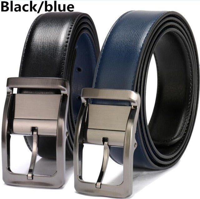 Men's Genuine Leather Dress Belt, Reversible Belt for Men Two In One 3.4cm wide mens belts big and tall