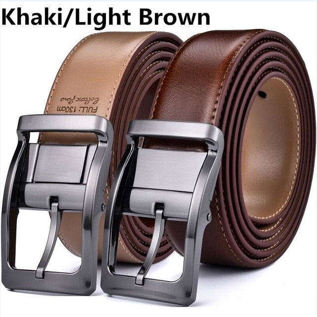 Men's Genuine Leather Dress Belt, Reversible Belt for Men Two In One 3.4cm wide mens belts big and tall