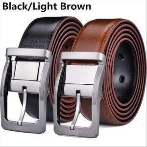 Men's Genuine Leather Dress Belt, Reversible Belt for Men Two In One 3.4cm wide mens belts big and tall